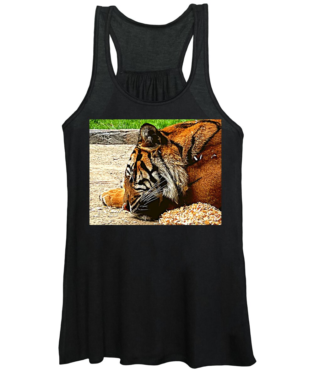Tiger Women's Tank Top featuring the photograph A LOUD Snore by Lee Darnell