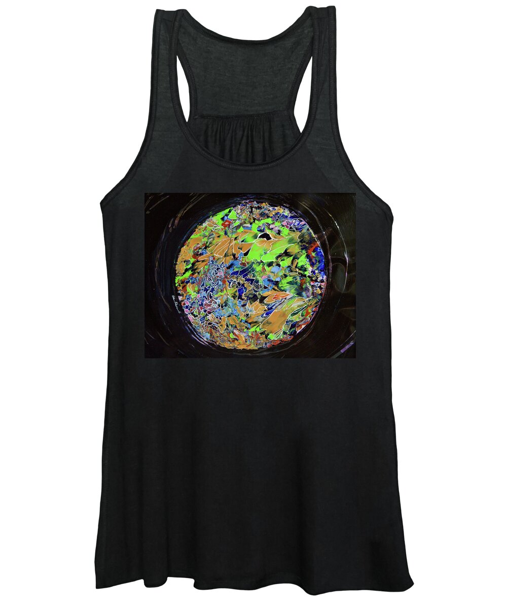 Wall Art Women's Tank Top featuring the painting A Spherical Bespangled and Adorned - Horizontal by Ellen Palestrant