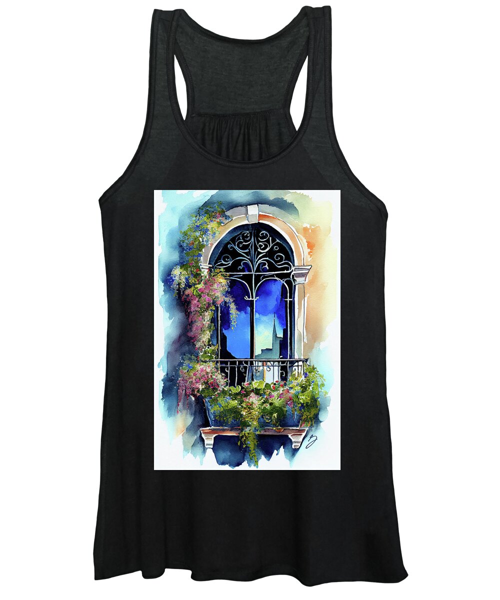 A Touch Of Italy Women's Tank Top featuring the painting A Touch of Italy by Greg Collins