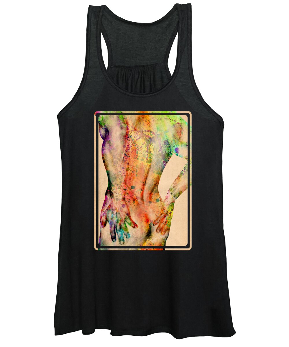 Male Nude Women's Tank Top featuring the digital art Abstract Body - 4 by Mark Ashkenazi