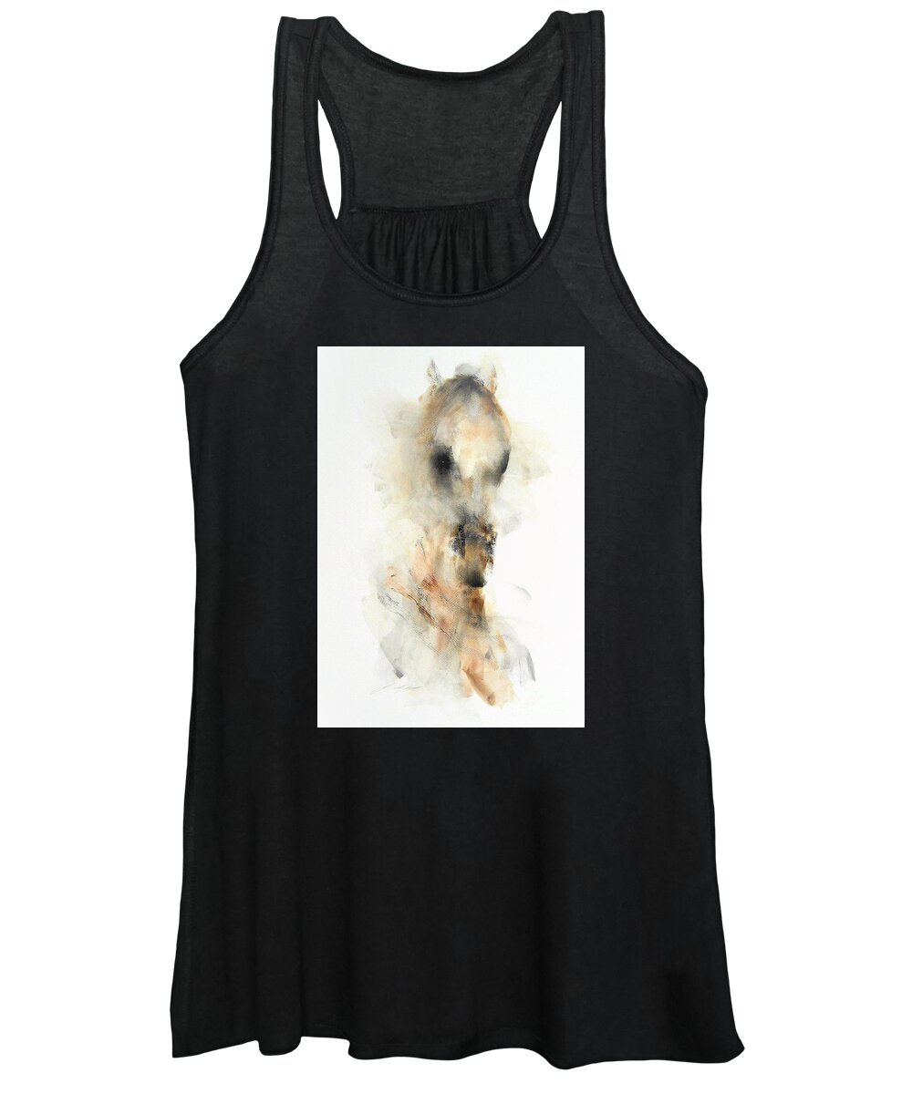 Equestrian Painting Women's Tank Top featuring the painting Adana by Janette Lockett