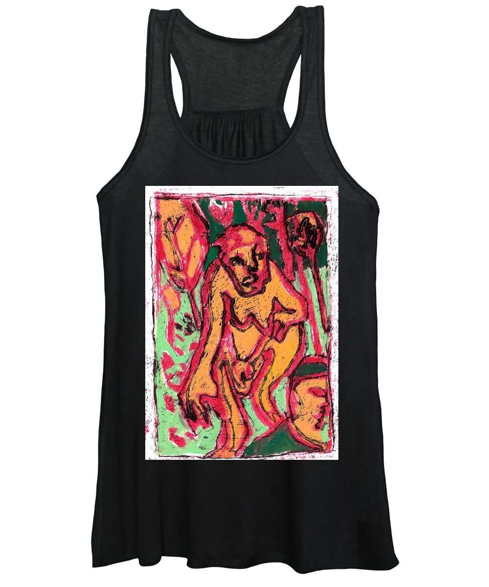 Oil Women's Tank Top featuring the painting Heckel's Horse Jr. oil painting on paper 10 by Edgeworth Johnstone