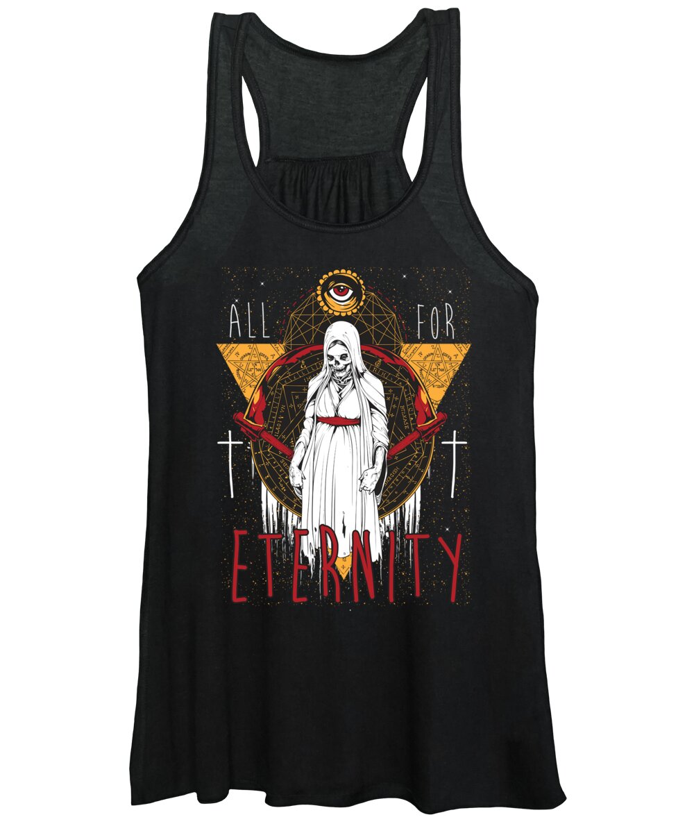 Skull Women's Tank Top featuring the digital art All for Eternity by Jacob Zelazny