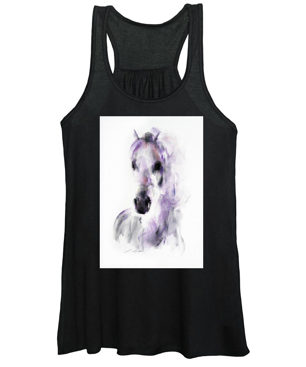 Equestrian Painting Women's Tank Top featuring the painting Amal by Janette Lockett