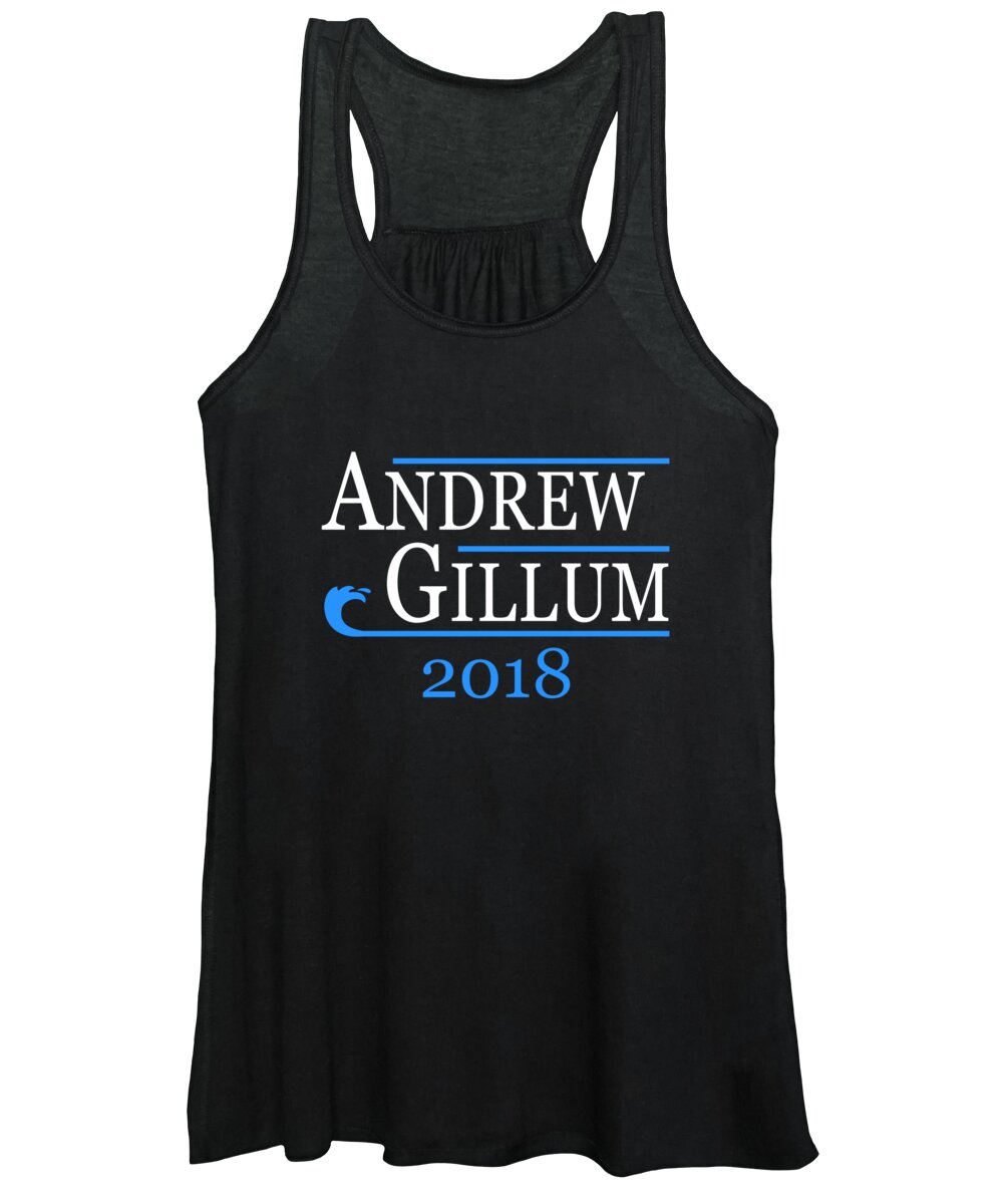Funny Women's Tank Top featuring the digital art Andrew Gillum Blue Wave 2018 Florida by Flippin Sweet Gear