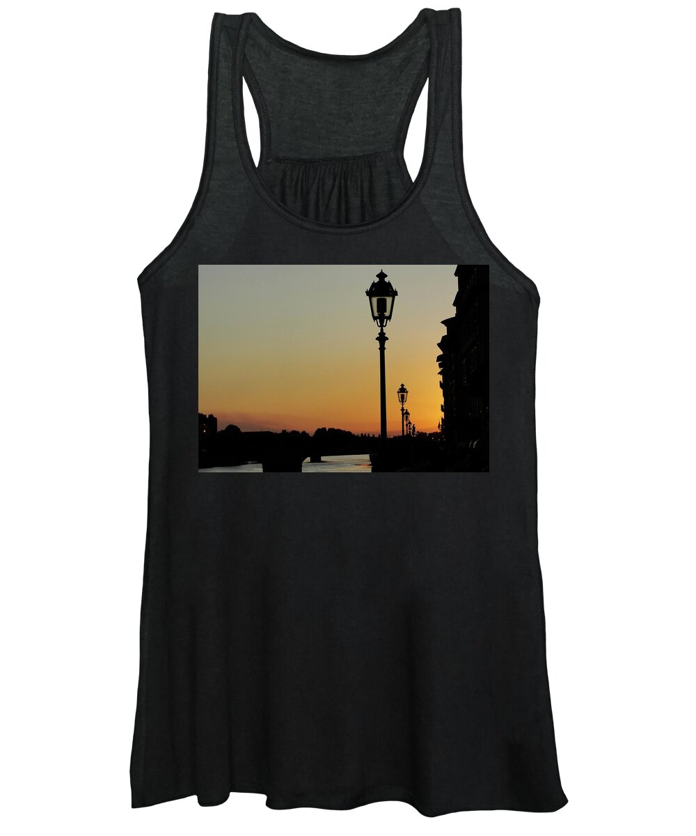 Arno River Women's Tank Top featuring the photograph Arno River Sunset by Terry M Olson