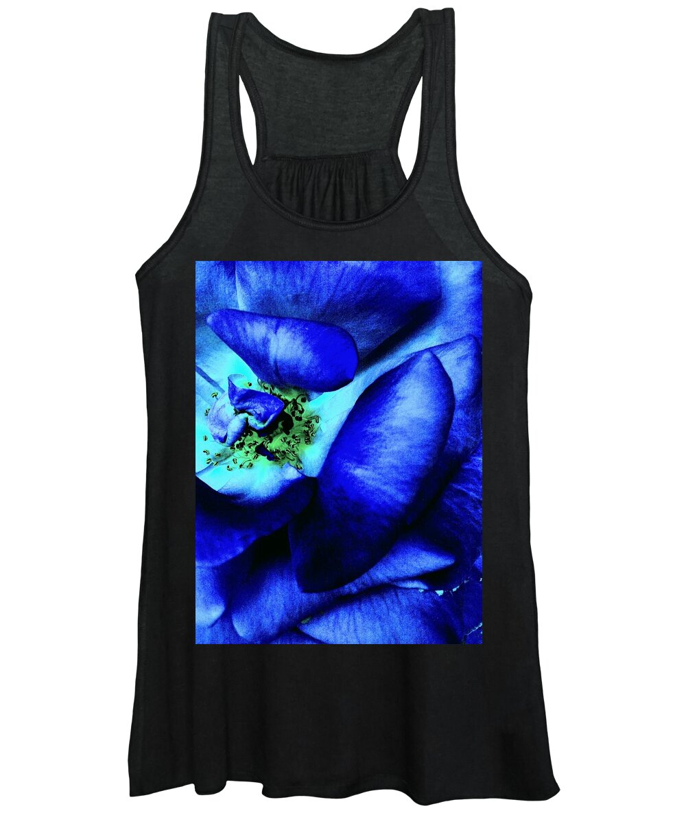 Blue Rose Women's Tank Top featuring the photograph Art of the blue rose 3 by Jeremy Lyman