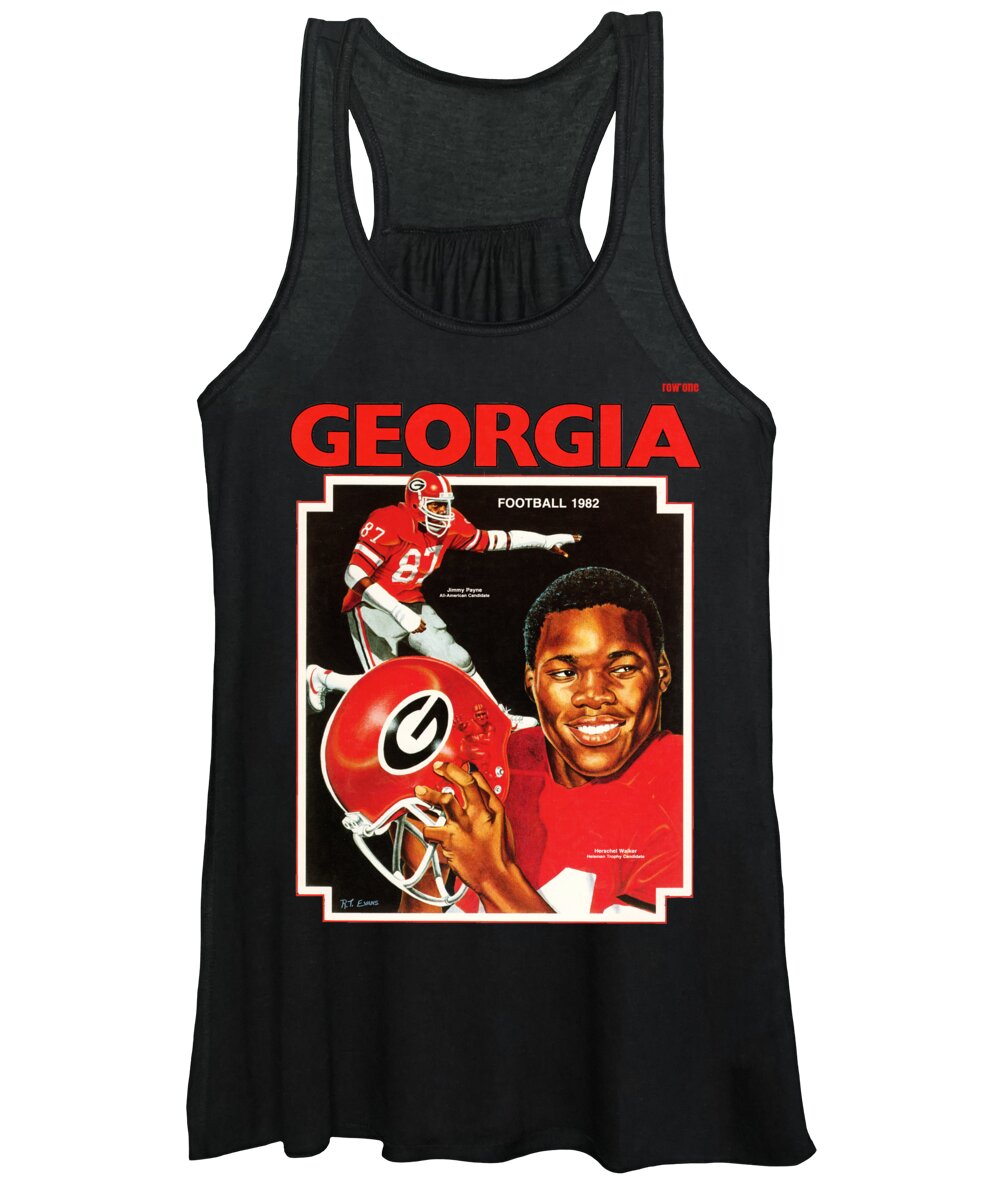 Georgia Women's Tank Top featuring the drawing Georgia Football 1982 by Row One Brand