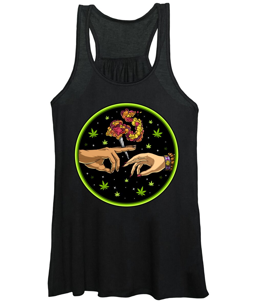 Cannabis Women's Tank Top featuring the digital art Weed Joint by Nikolay Todorov