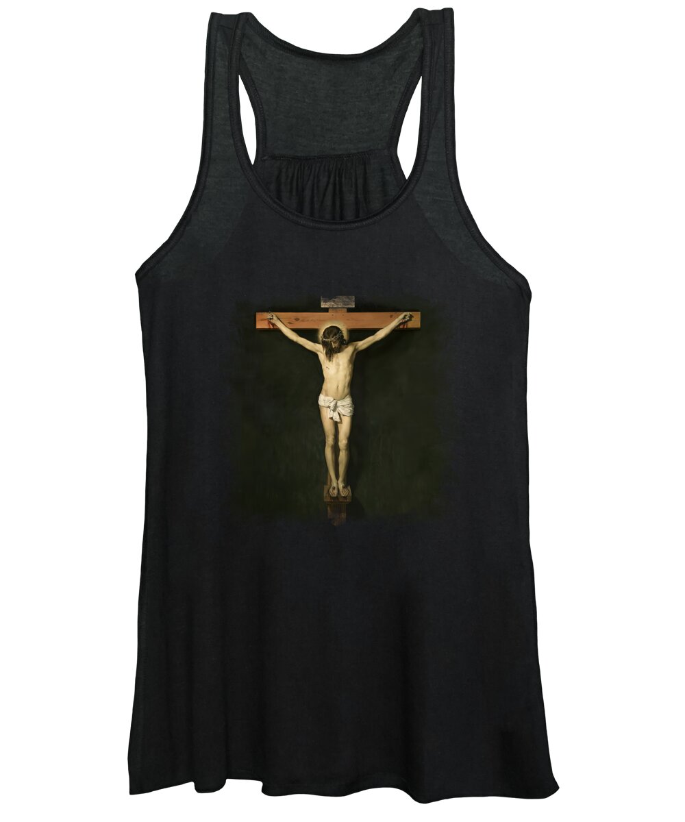 Jesus Women's Tank Top featuring the mixed media Crucifixion #2 by Diego Velazquez