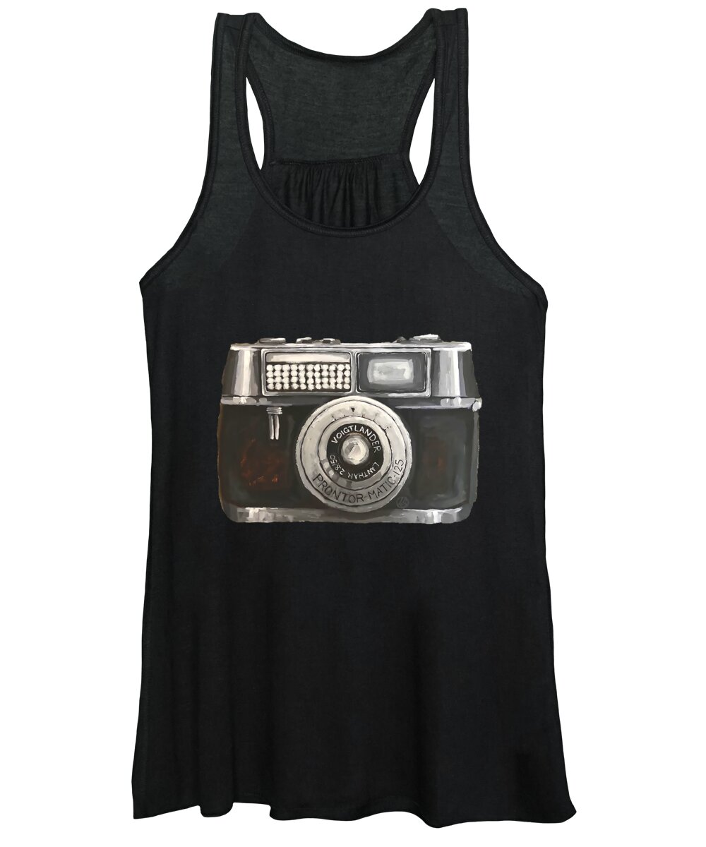 Camera Women's Tank Top featuring the painting Vintage Camera by Lucia Stewart