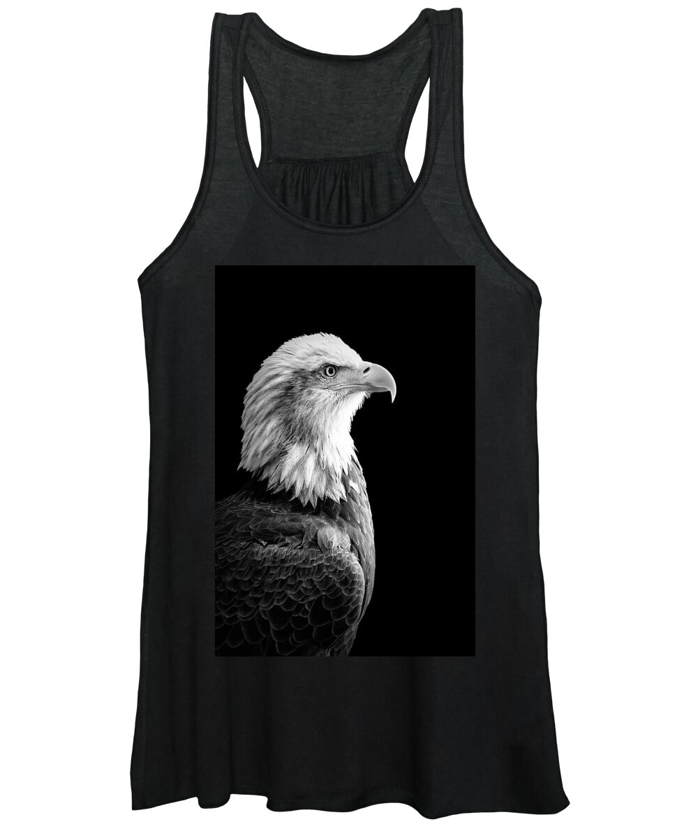Bird Women's Tank Top featuring the photograph Baldy Profile in Black and White by Bill and Linda Tiepelman