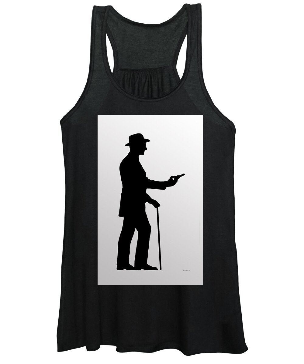2d Women's Tank Top featuring the digital art Bat Masterson Silhouette Icon by Brian Wallace