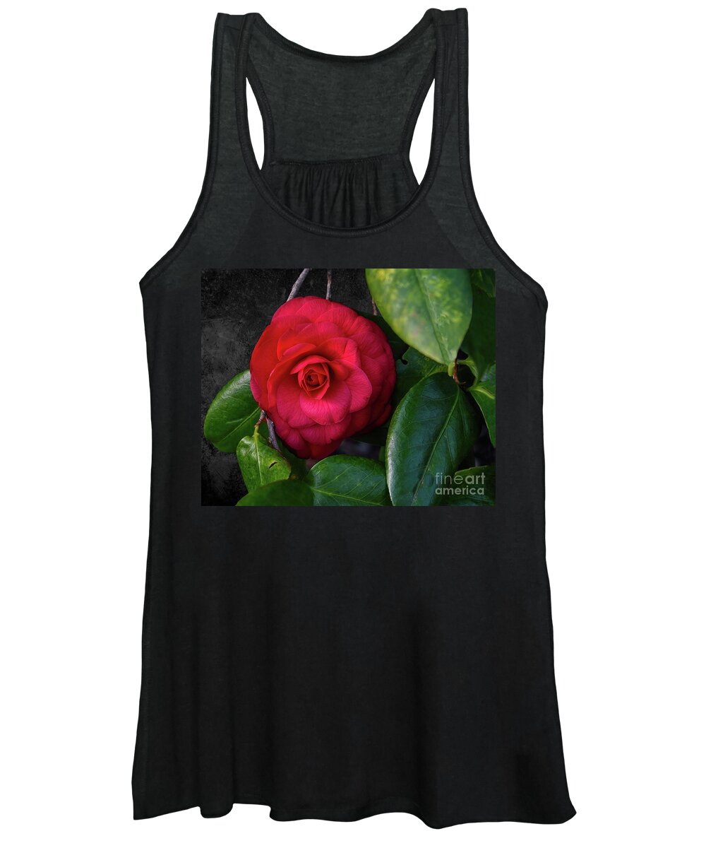 Floral Art Women's Tank Top featuring the photograph Bella Rosa Camellia by Diana Mary Sharpton
