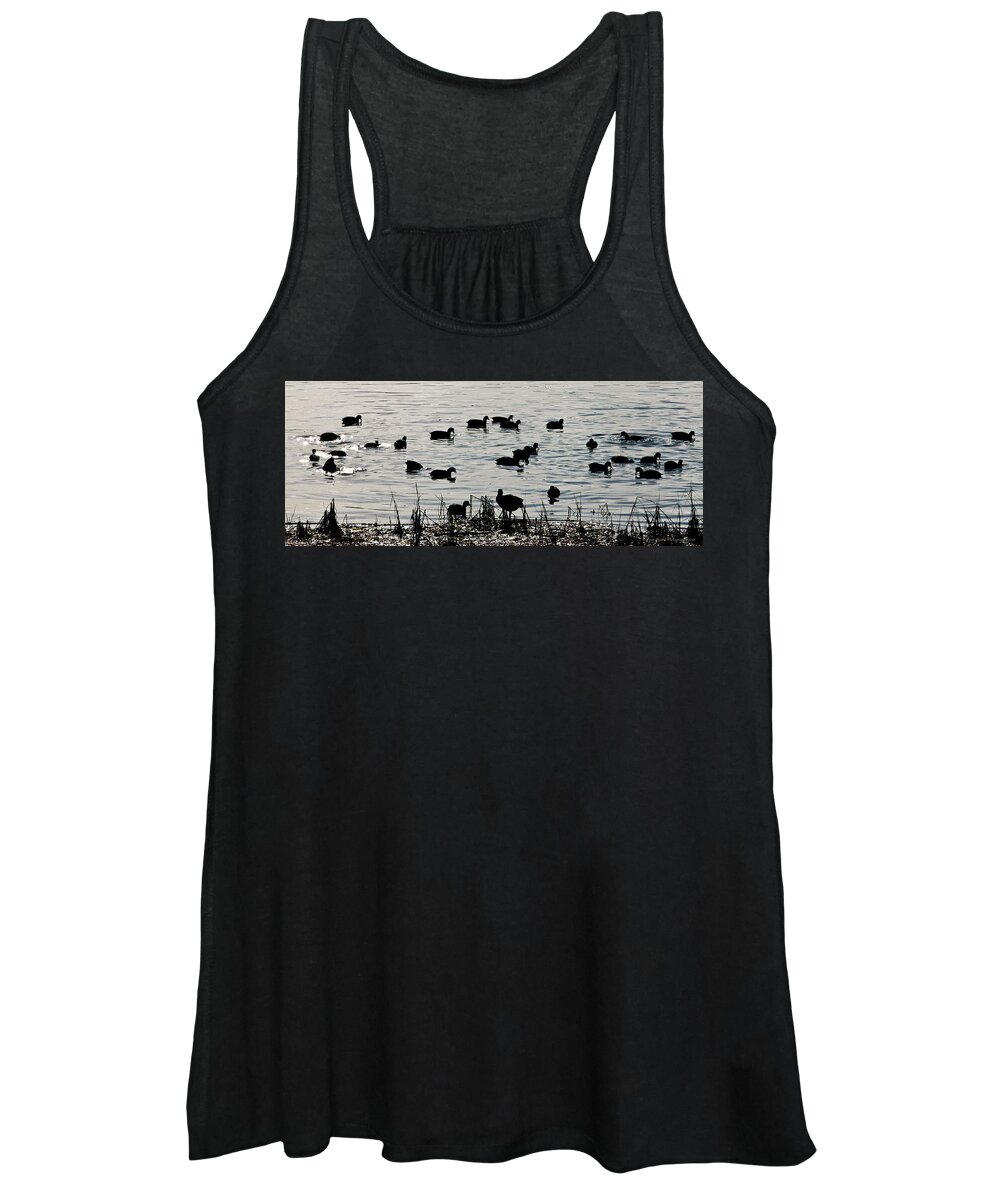 Black And White Women's Tank Top featuring the photograph Birds of a Feather by Ryan Huebel