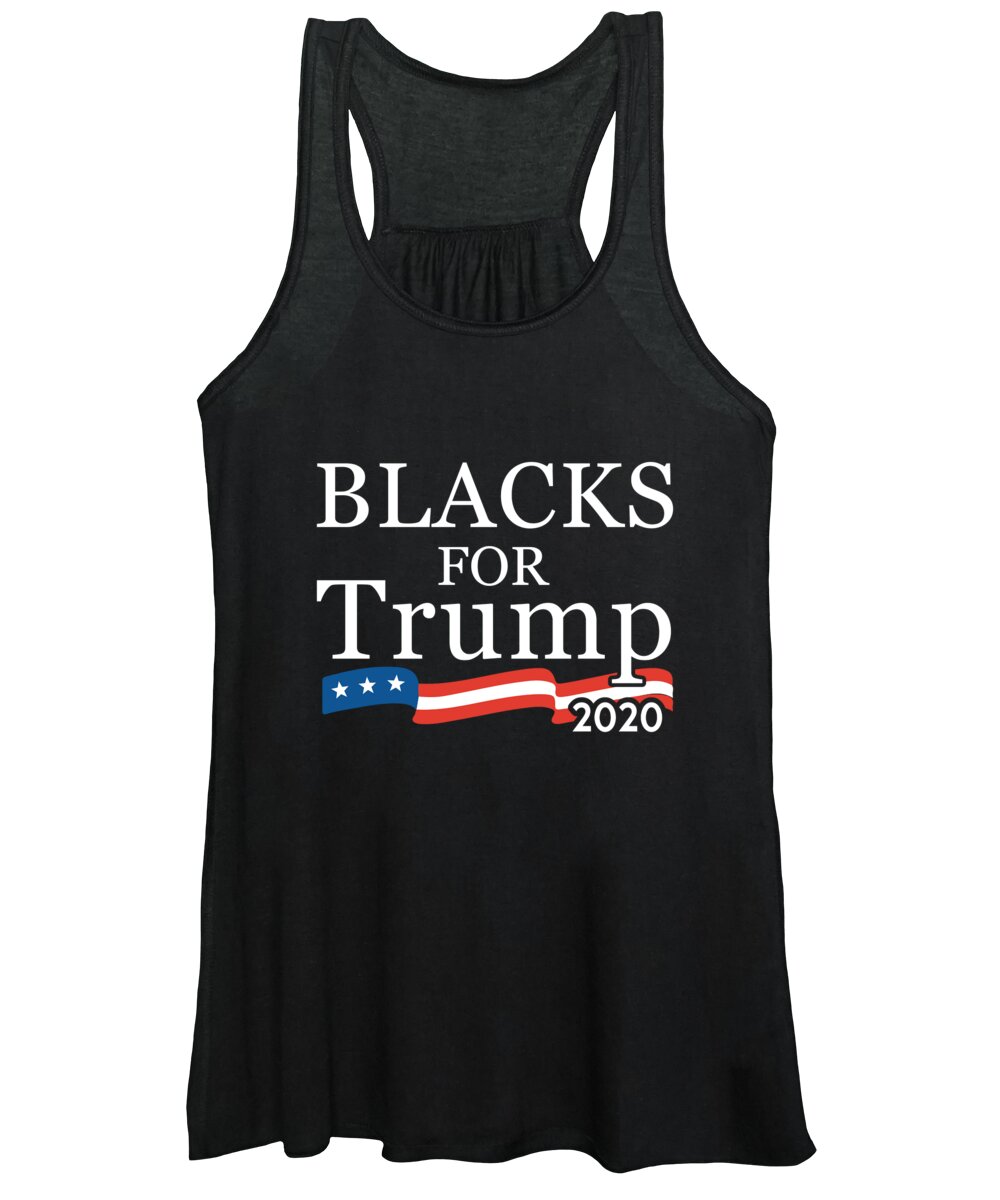 Cool Women's Tank Top featuring the digital art Black Conservatives For Trump 2020 by Flippin Sweet Gear