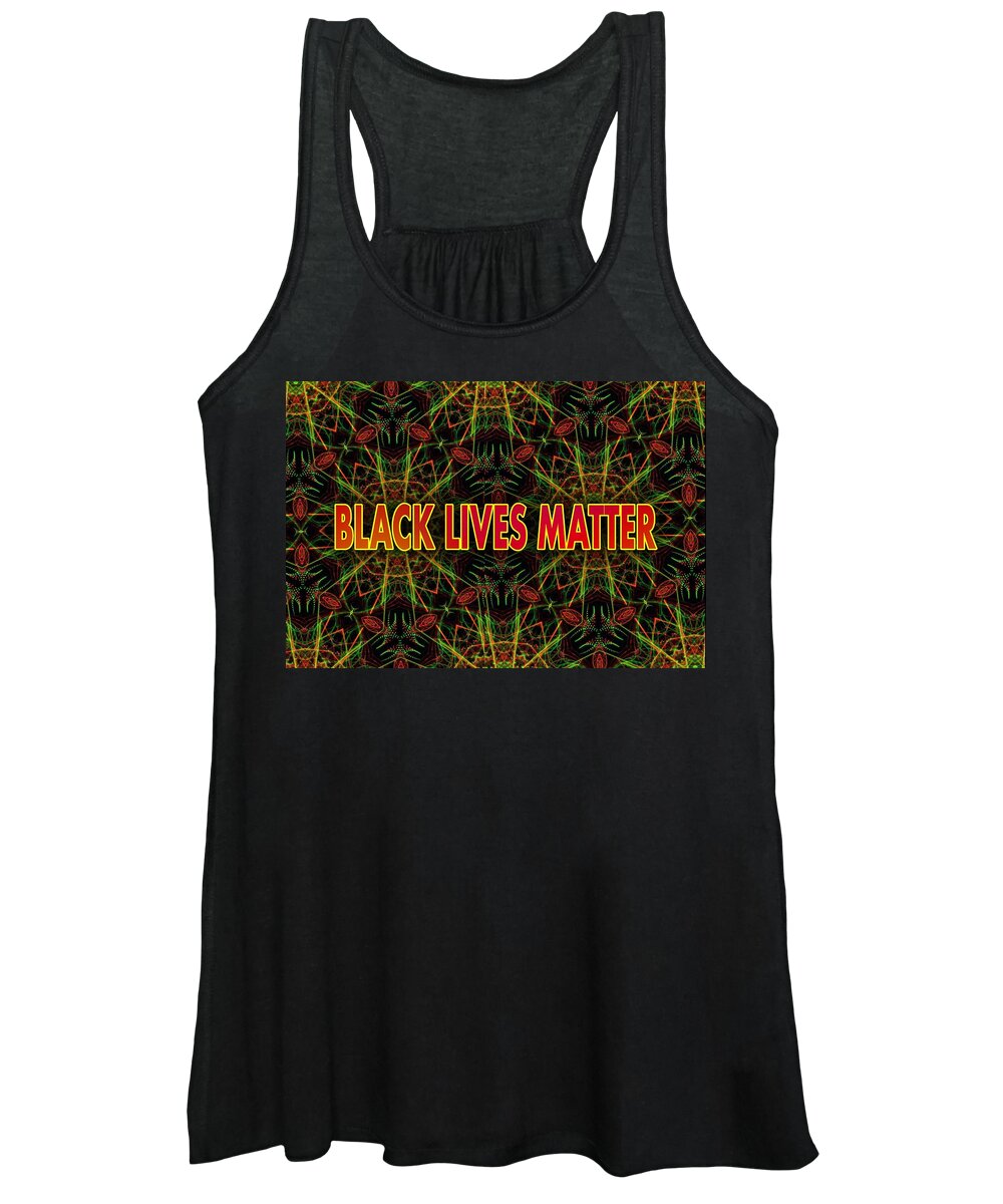 Message Women's Tank Top featuring the photograph BLACK LIVES MATTER - Pan-African by Judy Kennedy