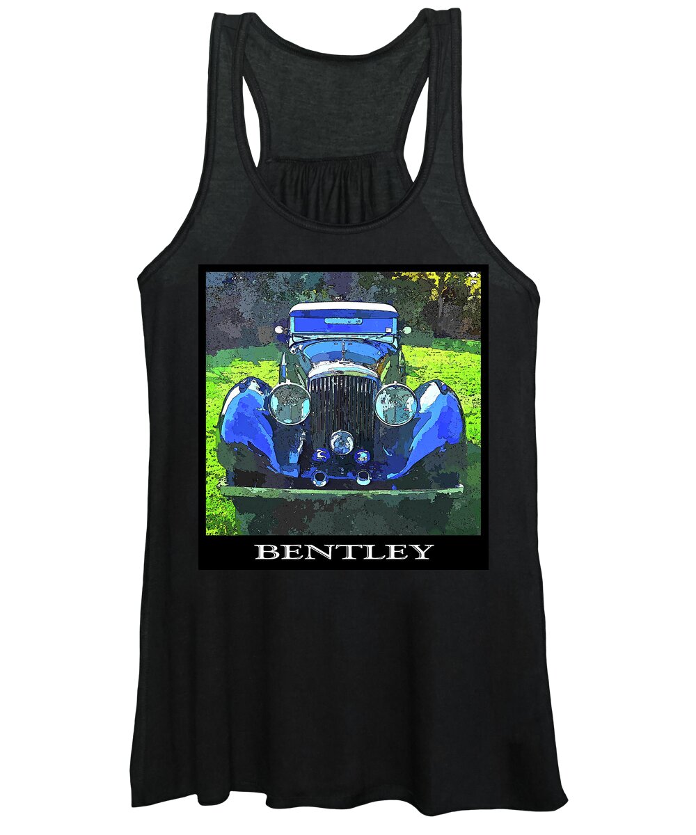 Photo Painting Women's Tank Top featuring the digital art Blue Bentley Pop Title by DK Digital