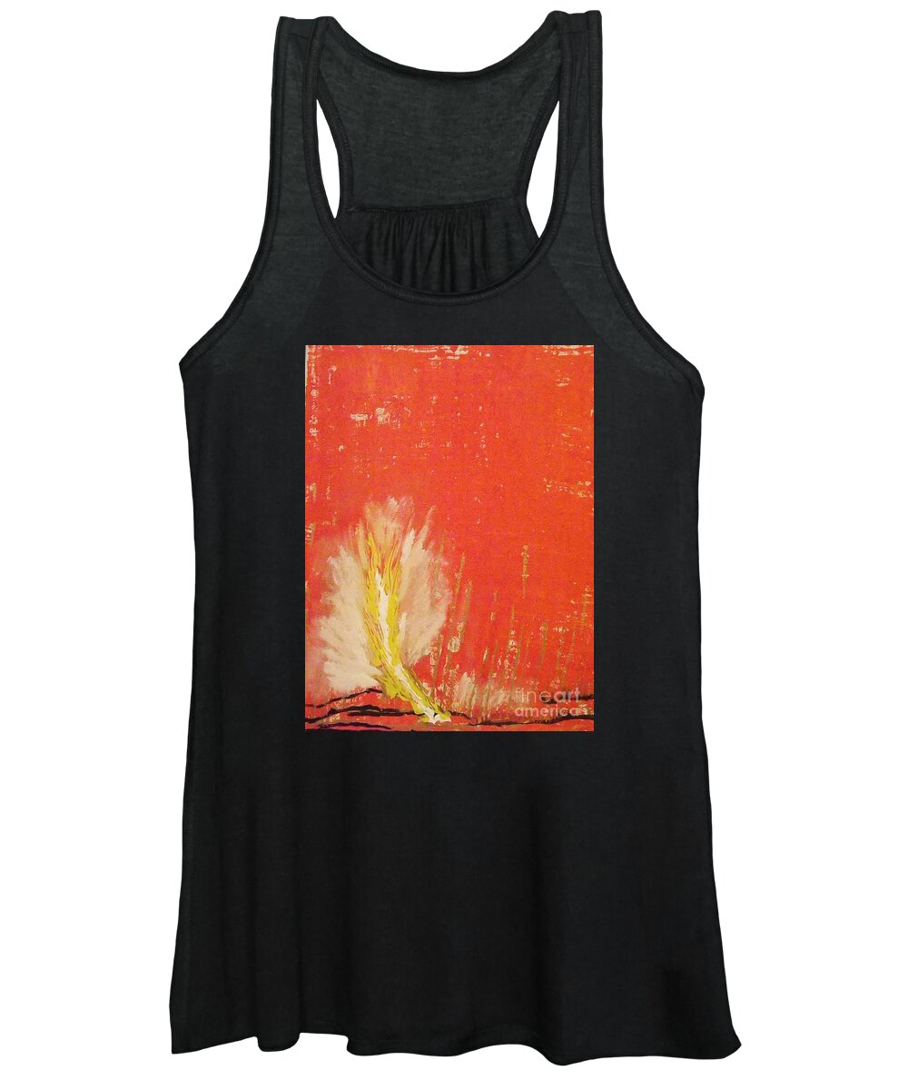 Acrylic Women's Tank Top featuring the painting Bonfire by Denise Morgan