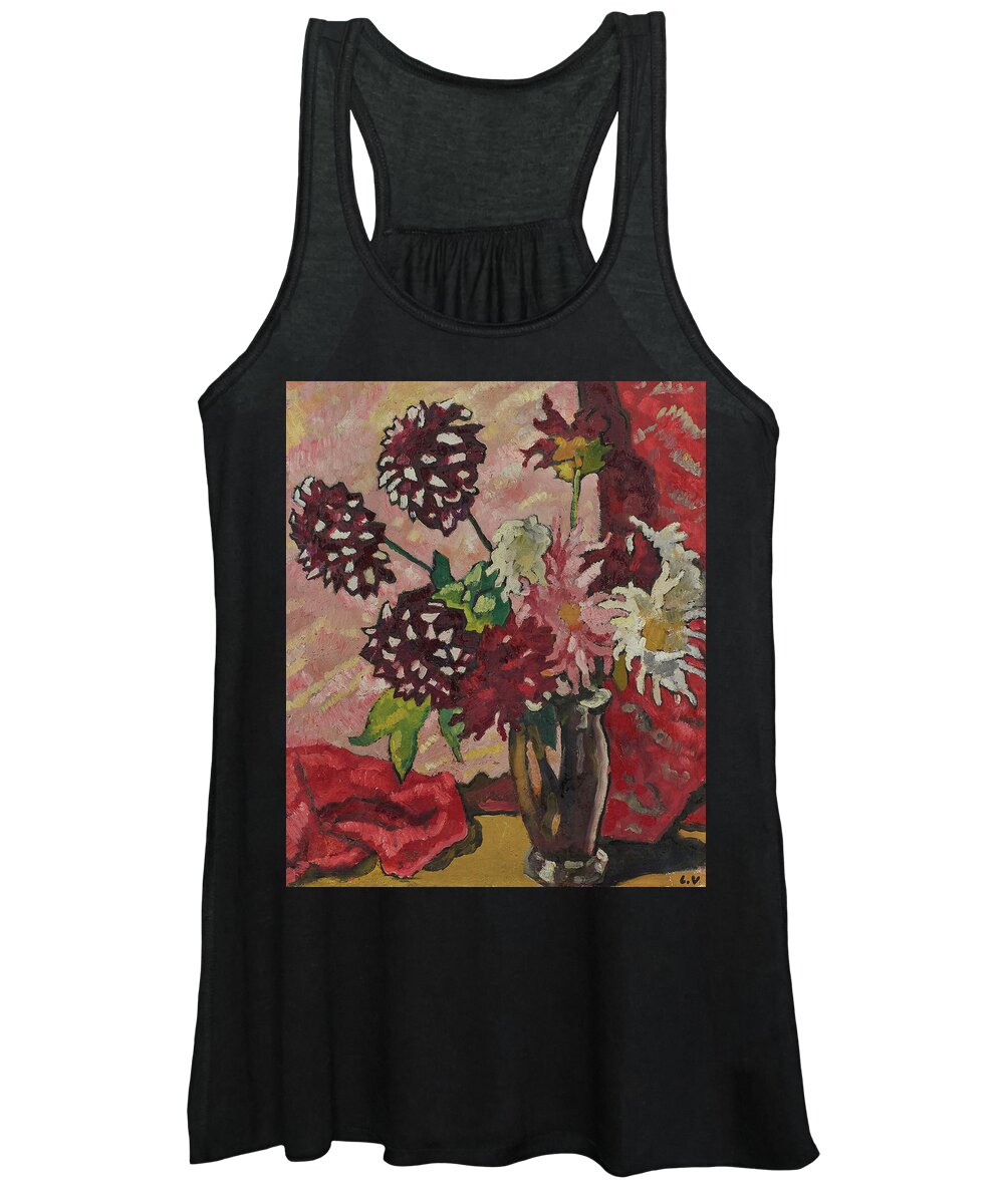 Flowers Women's Tank Top featuring the painting Bouquet of dahlias by MotionAge Designs