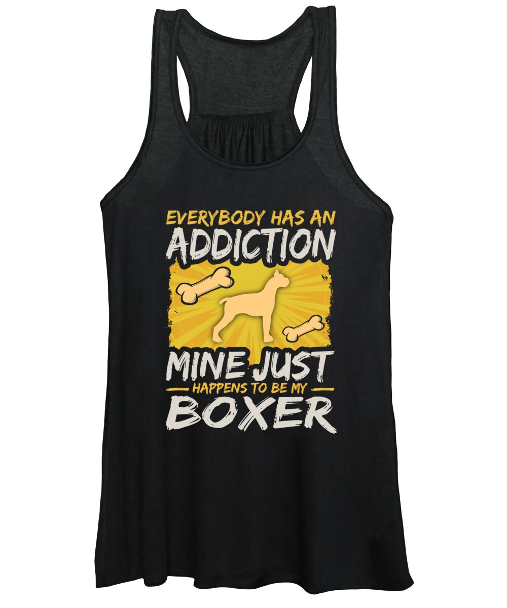 Dog Women's Tank Top featuring the digital art Boxer Funny Dog Addiction by Jacob Zelazny