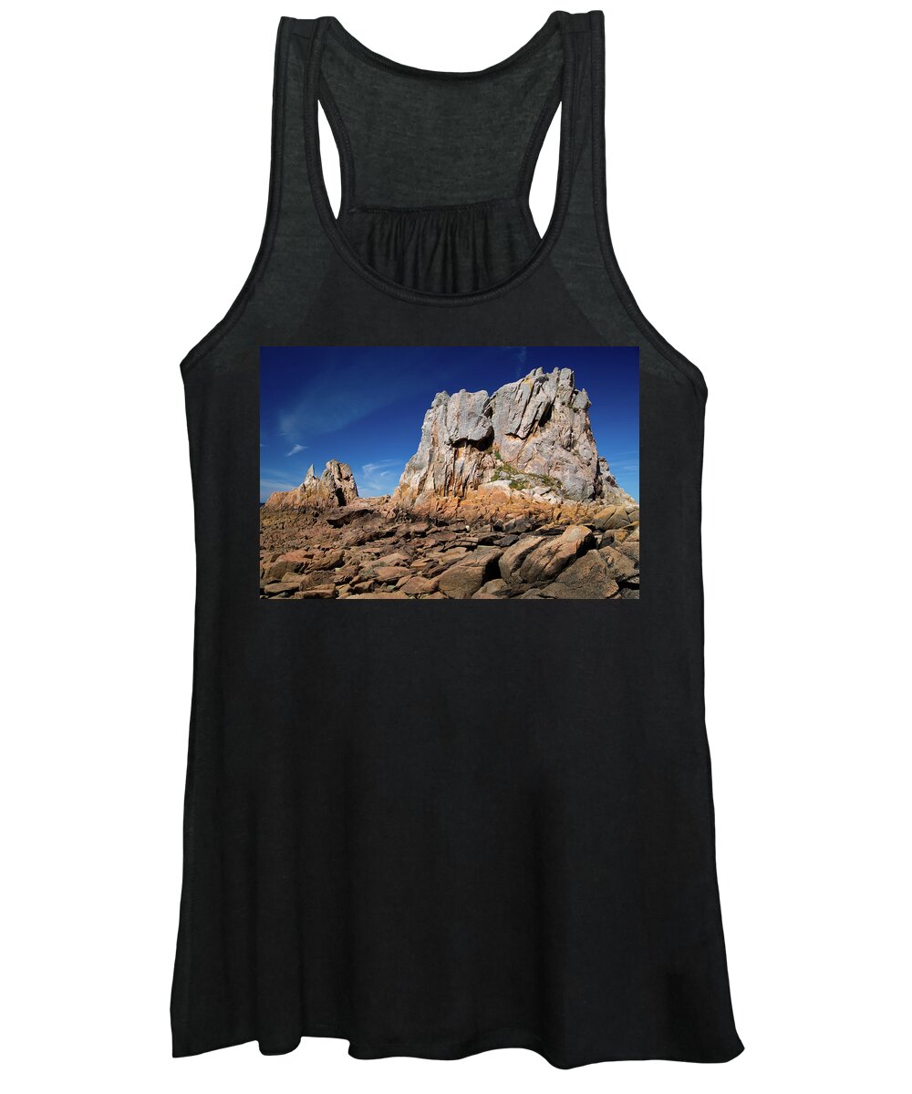 Brittany Women's Tank Top featuring the photograph Brittany - Plougrescant and the Pink granite coast by Olivier Parent