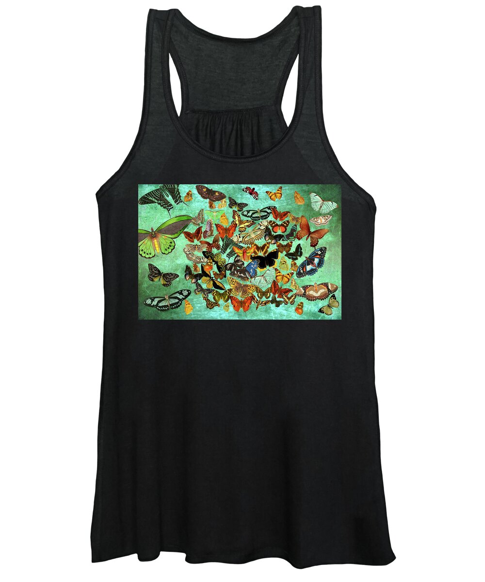 Butterfly Women's Tank Top featuring the mixed media Butterfly Migration by Lorena Cassady