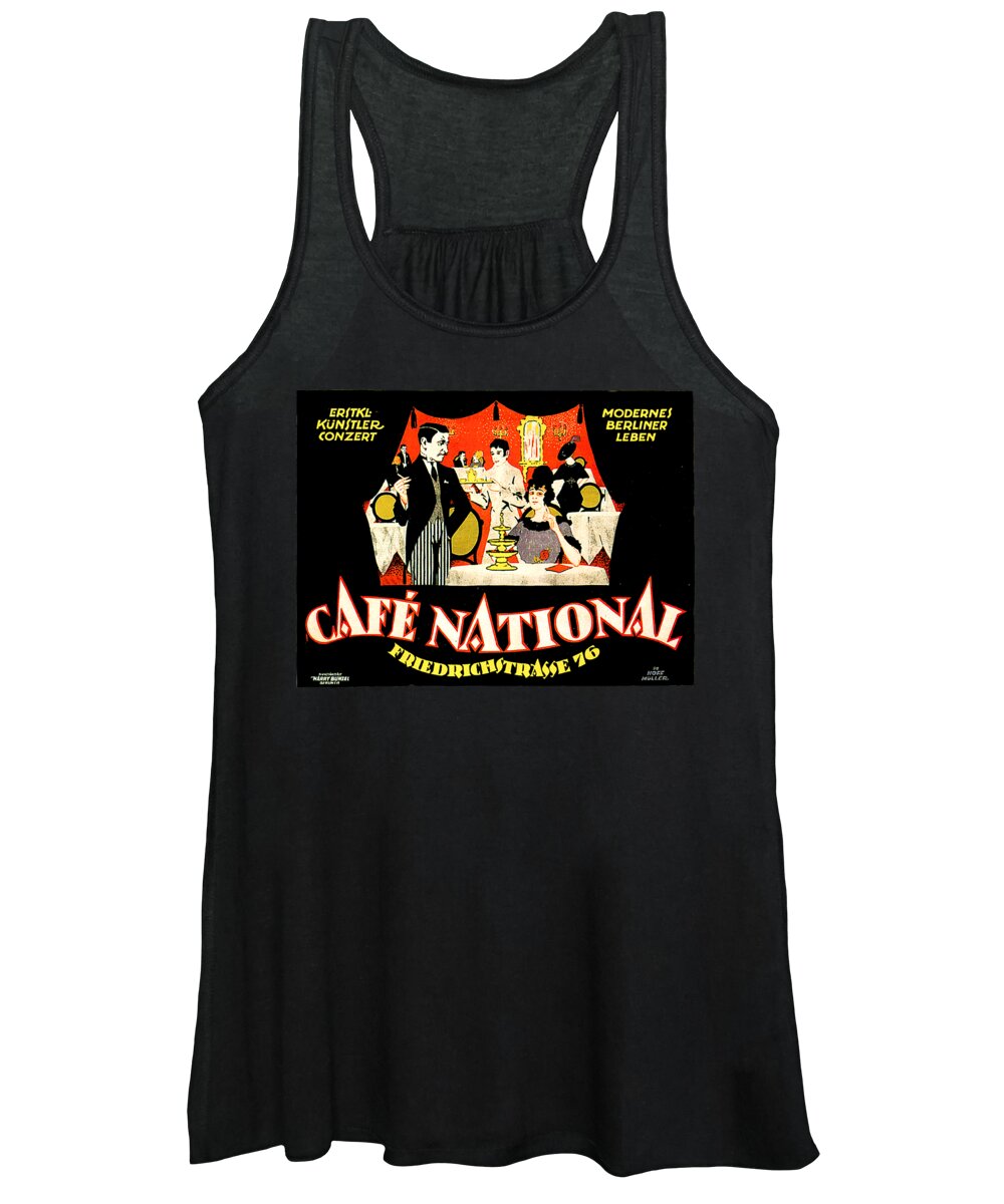 Cafe Women's Tank Top featuring the painting Cafe National Advertising Poster by Reinhard Hoffmuller