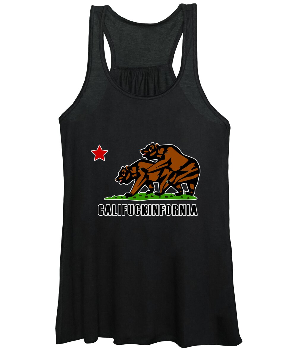 Funny Women's Tank Top featuring the digital art Califuckinfornia by Flippin Sweet Gear