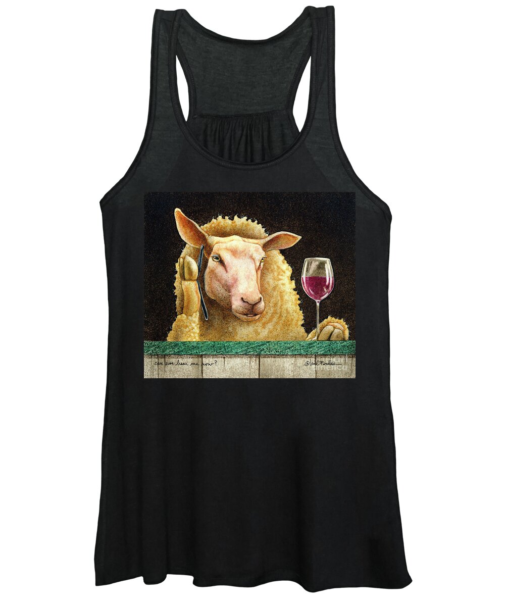 Sheep Women's Tank Top featuring the painting Can Ewe Hear Me Now?... by Will Bullas
