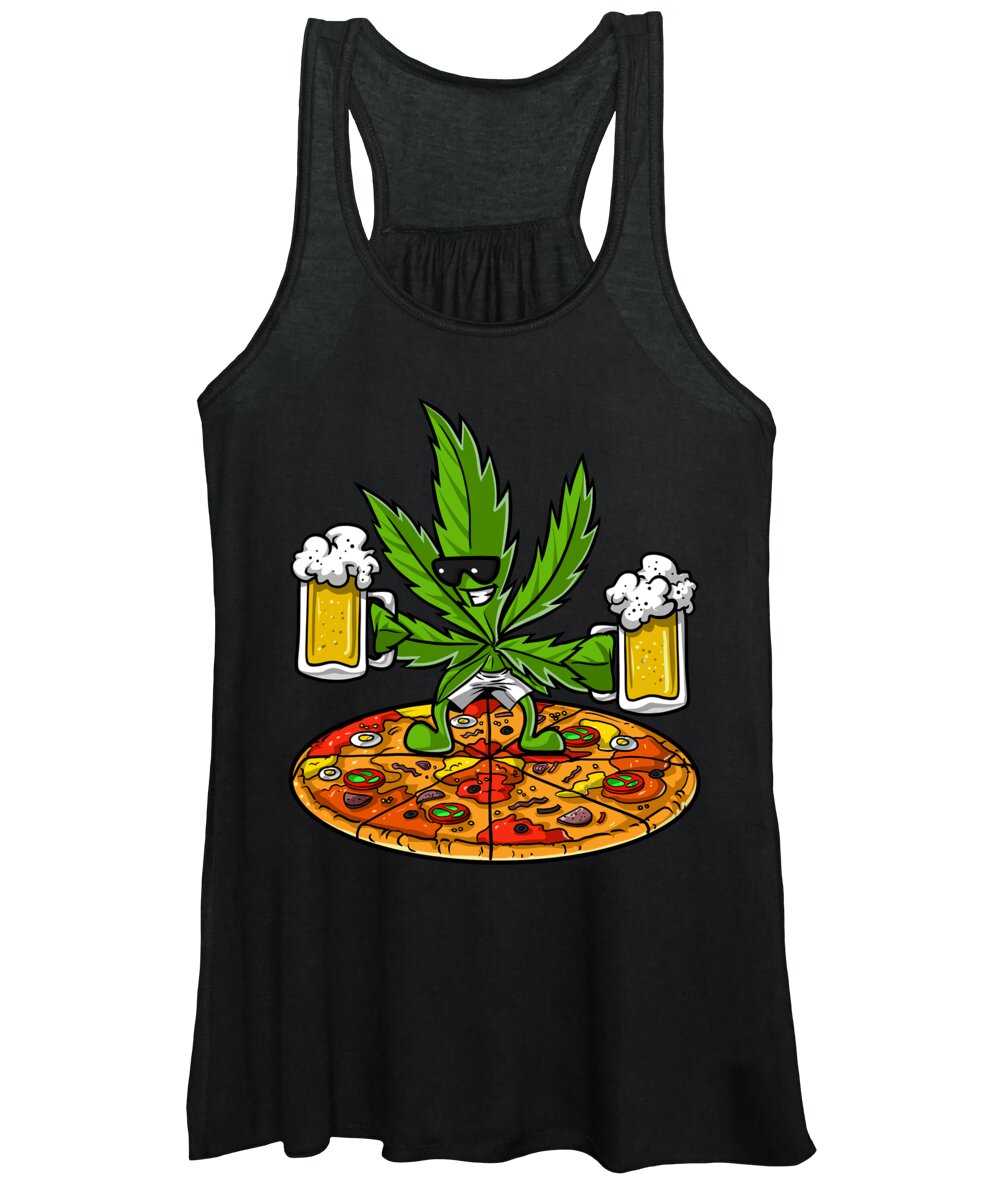 Festival Women's Tank Top featuring the digital art Cannabis Party by Nikolay Todorov