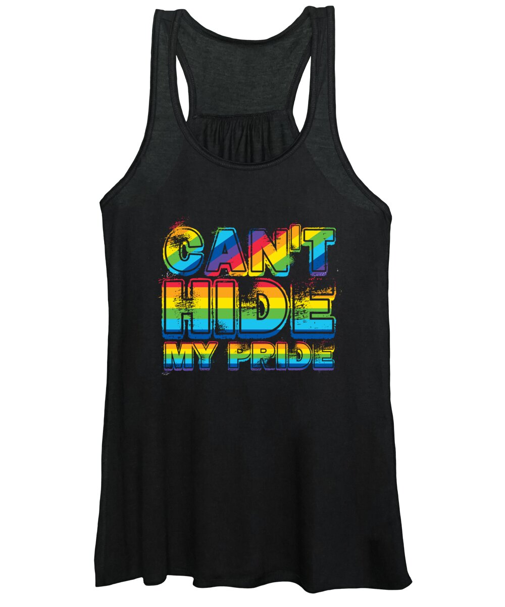 Human Rights Women's Tank Top featuring the digital art Cant Hide My Pride LGBT Equality Gift by Thomas Larch