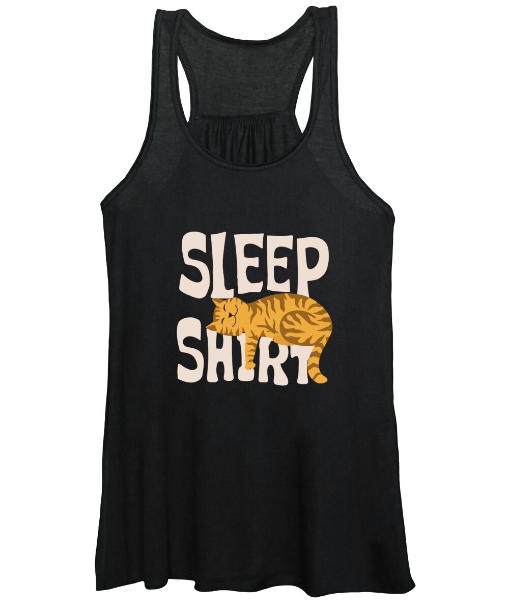 Sleeping Cat Women's Tank Top featuring the digital art Cat Sleep Shirt by Me