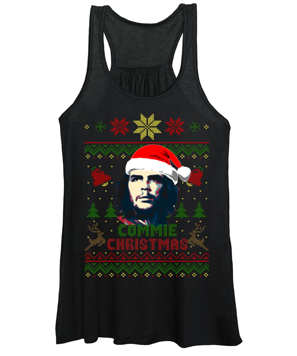 Santa Women's Tank Top featuring the digital art Che Guevara Commie Christmas by Megan Miller