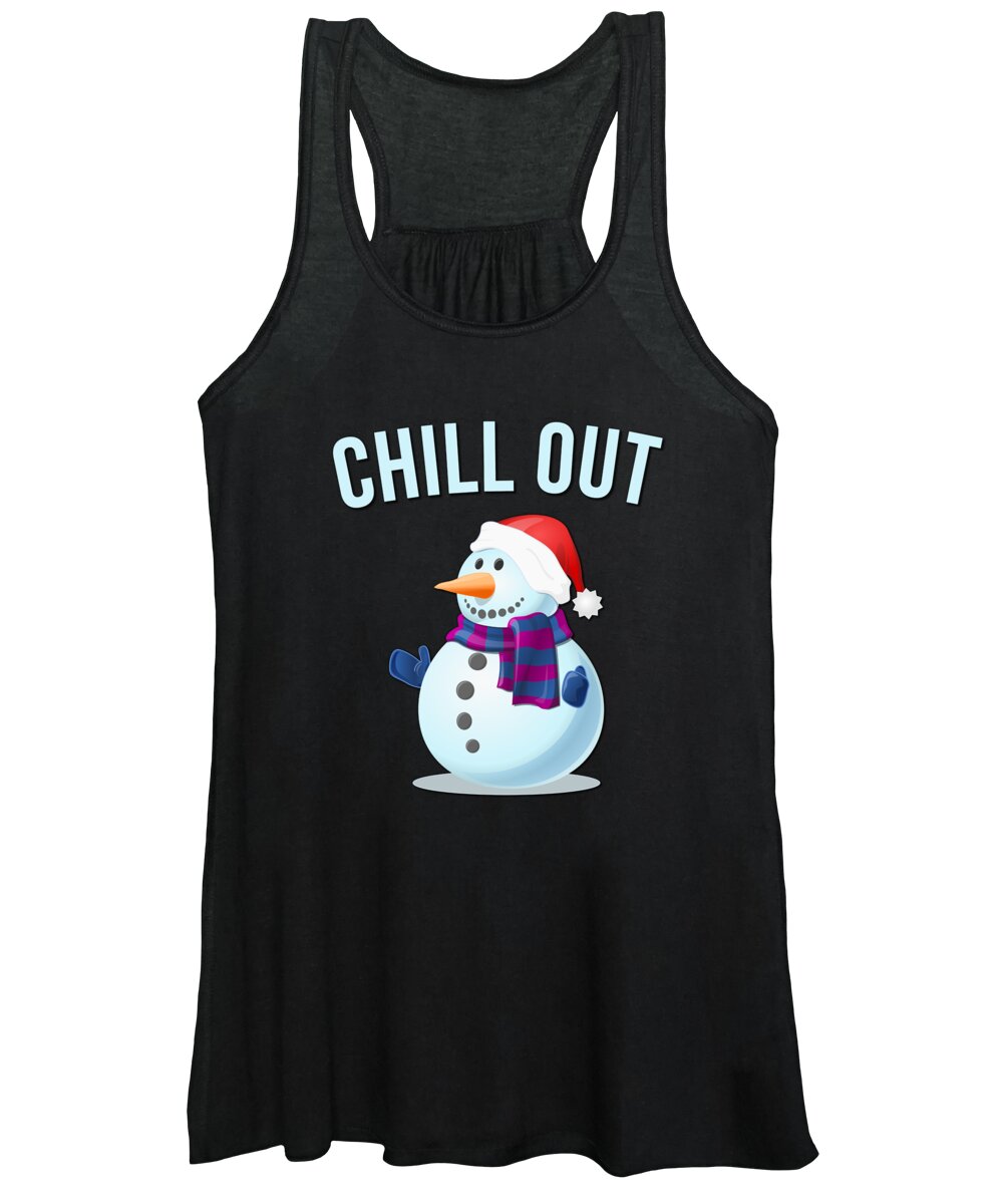 Christmas Women's Tank Top featuring the digital art Chill Out Snowman by Flippin Sweet Gear