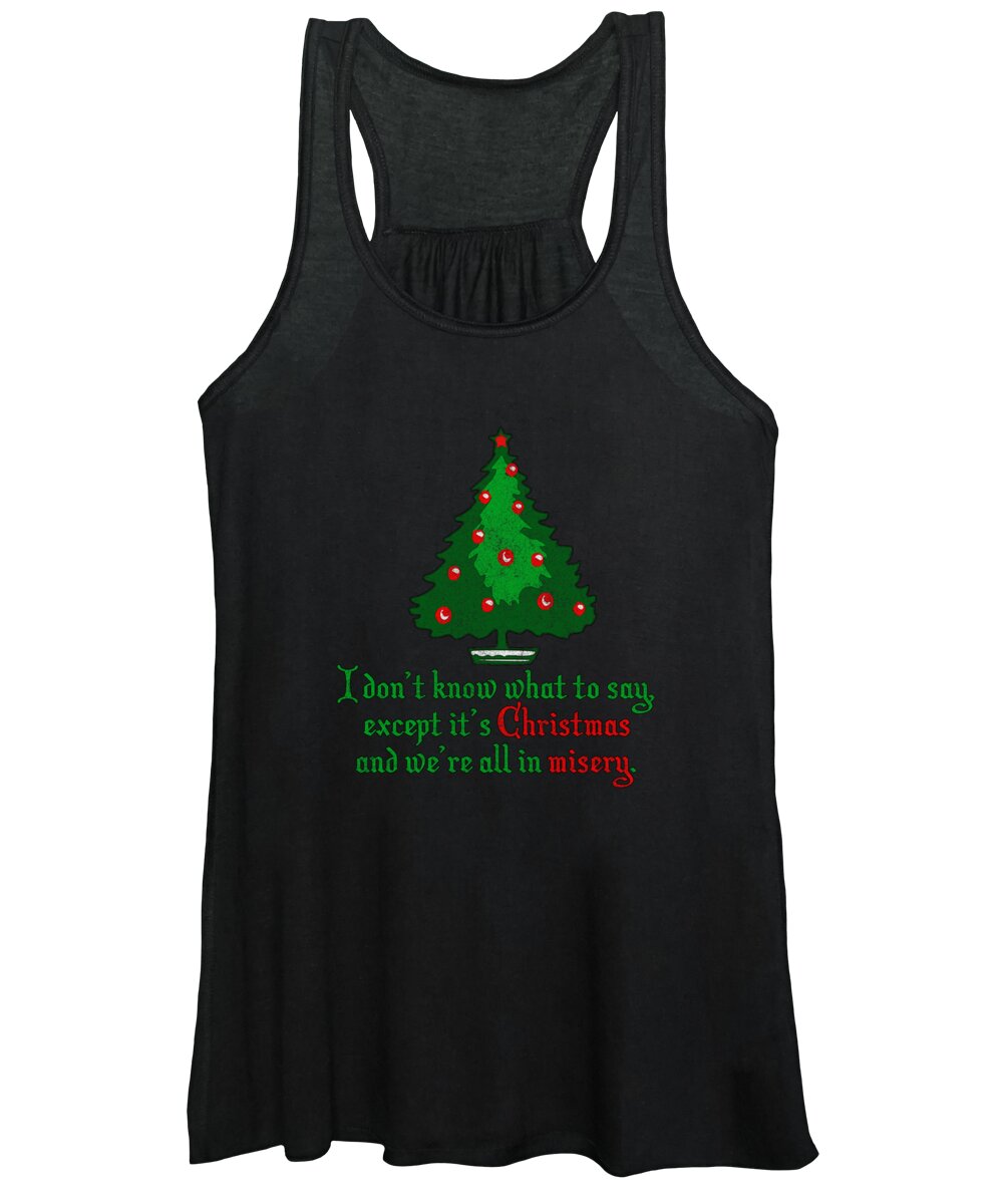 Christmas 2023 Women's Tank Top featuring the digital art Christmas Misery Retro by Flippin Sweet Gear