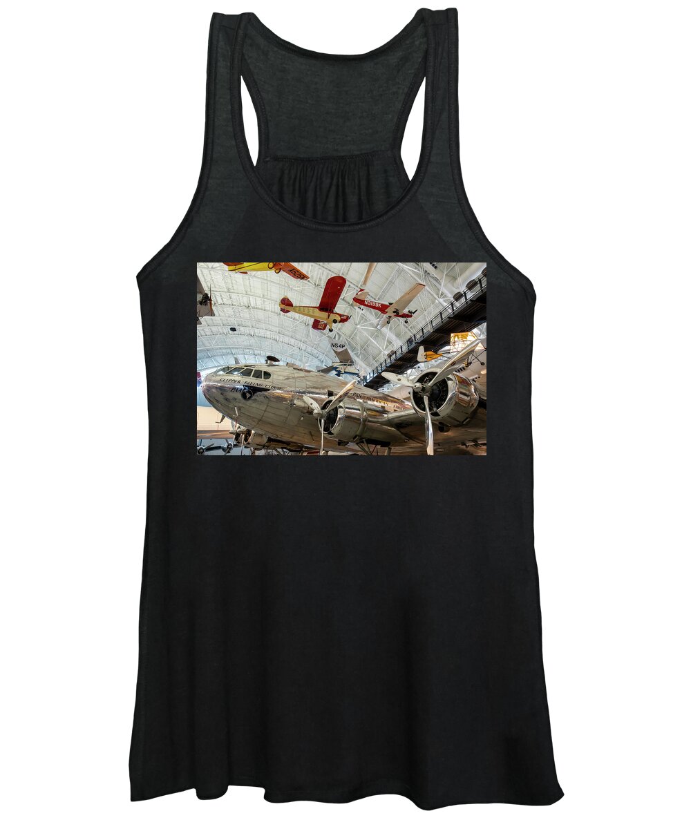 Air And Space Museum Women's Tank Top featuring the photograph Clipper Flying Cloud Pan Am by Karen Foley