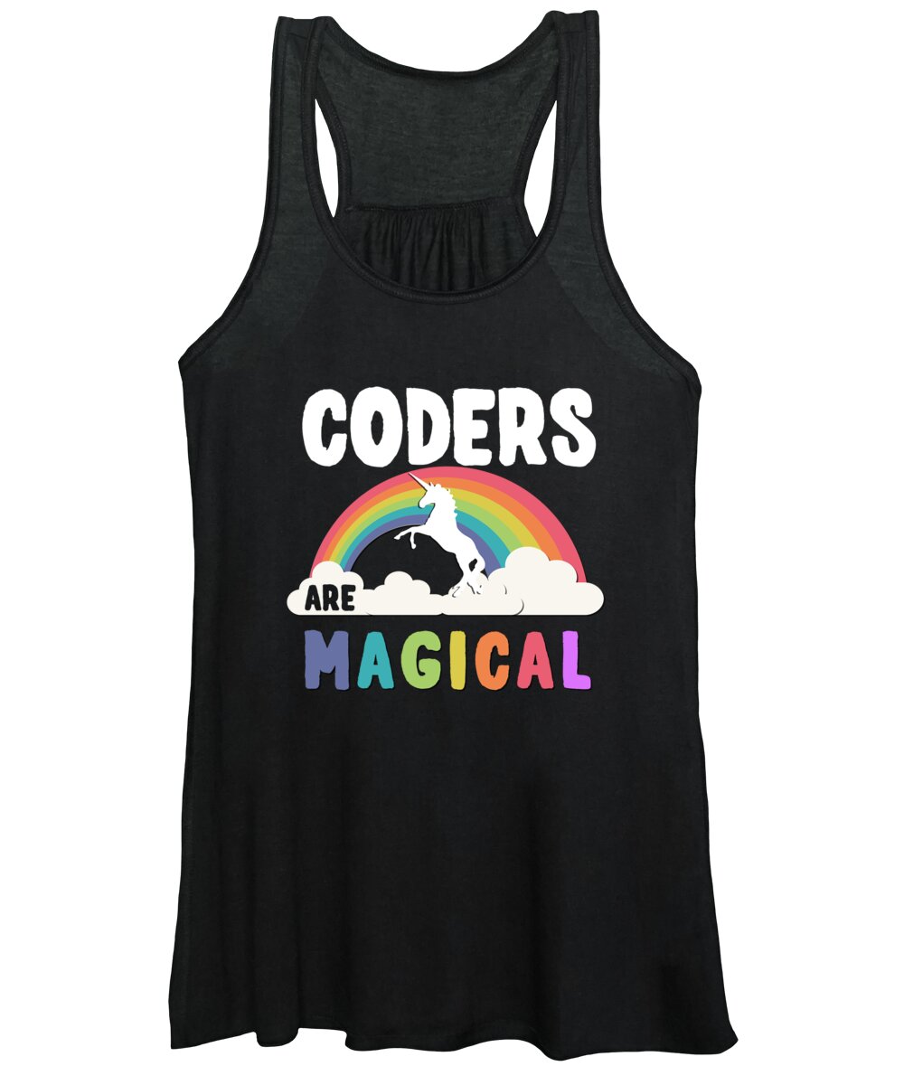 Funny Women's Tank Top featuring the digital art Coders Are Magical by Flippin Sweet Gear