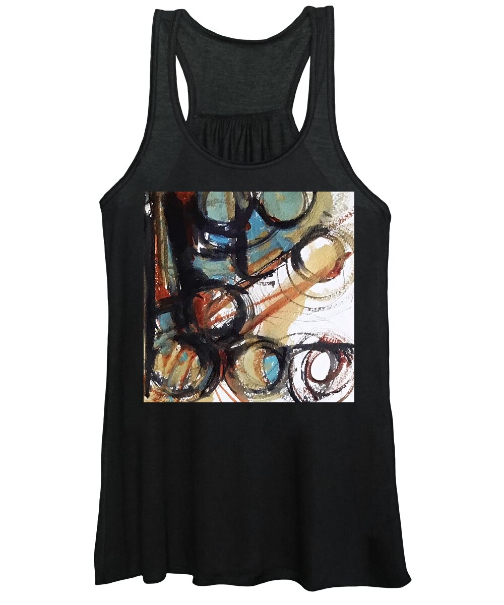 Abstract Women's Tank Top featuring the painting Connect by Judith Levins