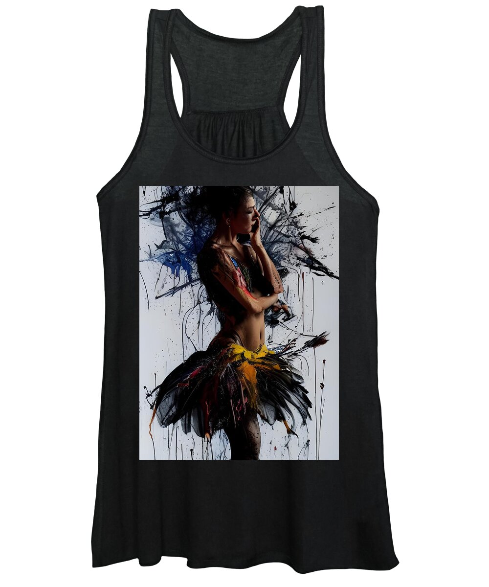 Digital Women's Tank Top featuring the digital art Contemplation by Beverly Read