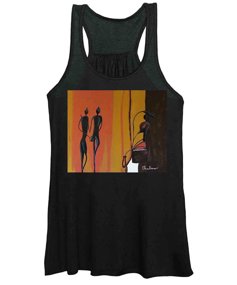  Women's Tank Top featuring the painting Conversation Love by Charles Young