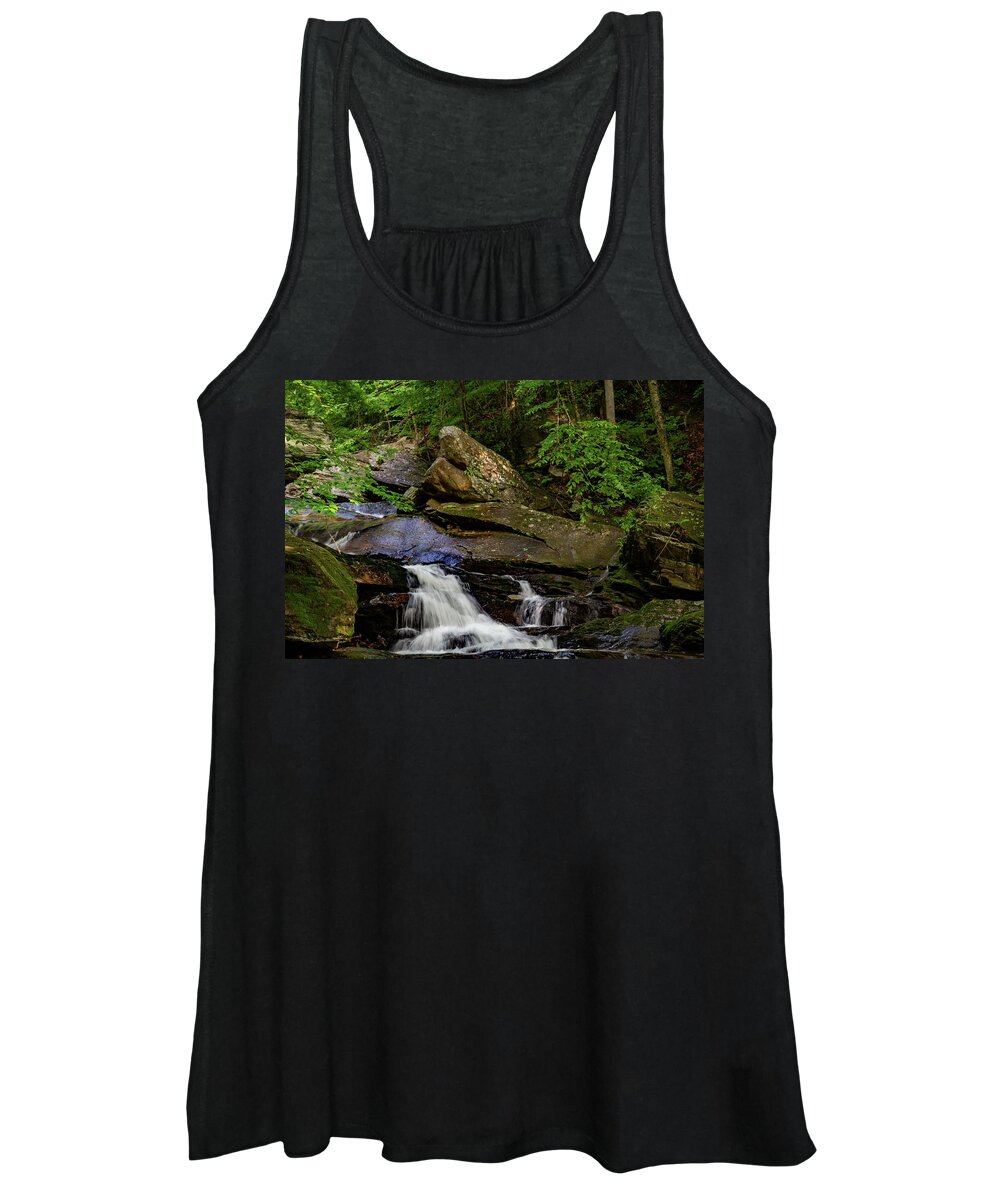 Crab Orchard Falls Women's Tank Top featuring the photograph Crab Orchard Falls 2 by Cindy Robinson