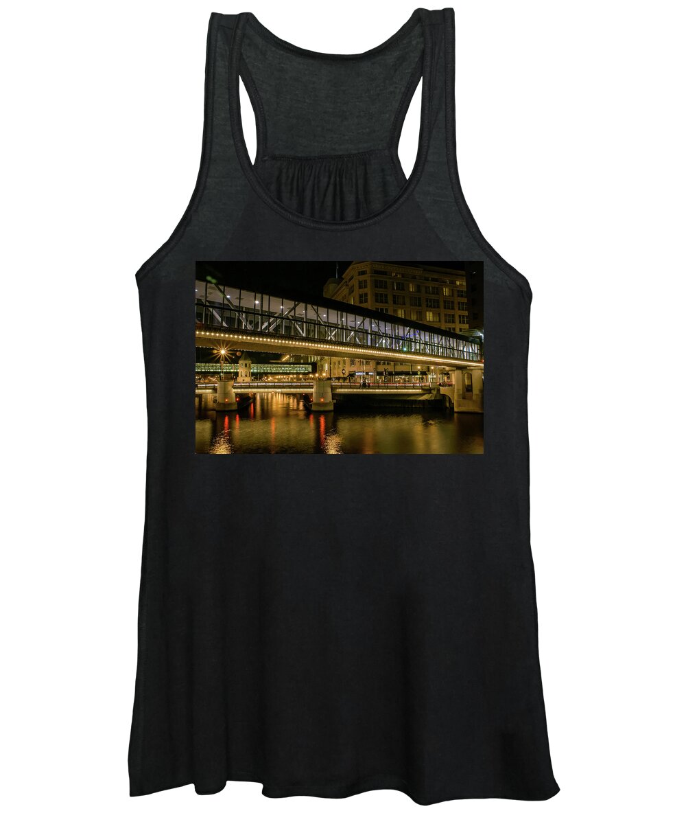 Milwaukee River Women's Tank Top featuring the photograph Crossing the Milwaukee River by Deb Beausoleil