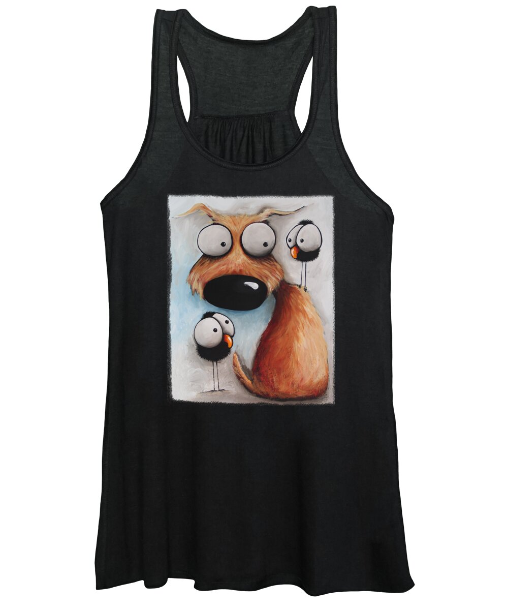 Dog Women's Tank Top featuring the painting Crowded Friday by Lucia Stewart