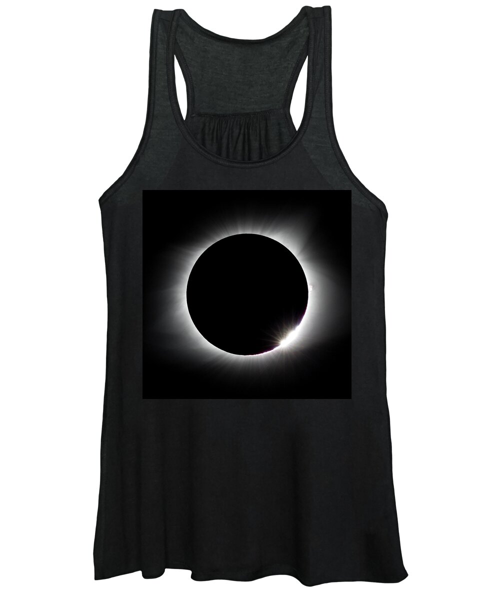Solar Eclipse Women's Tank Top featuring the photograph Diamonds In The Sky by David Beechum