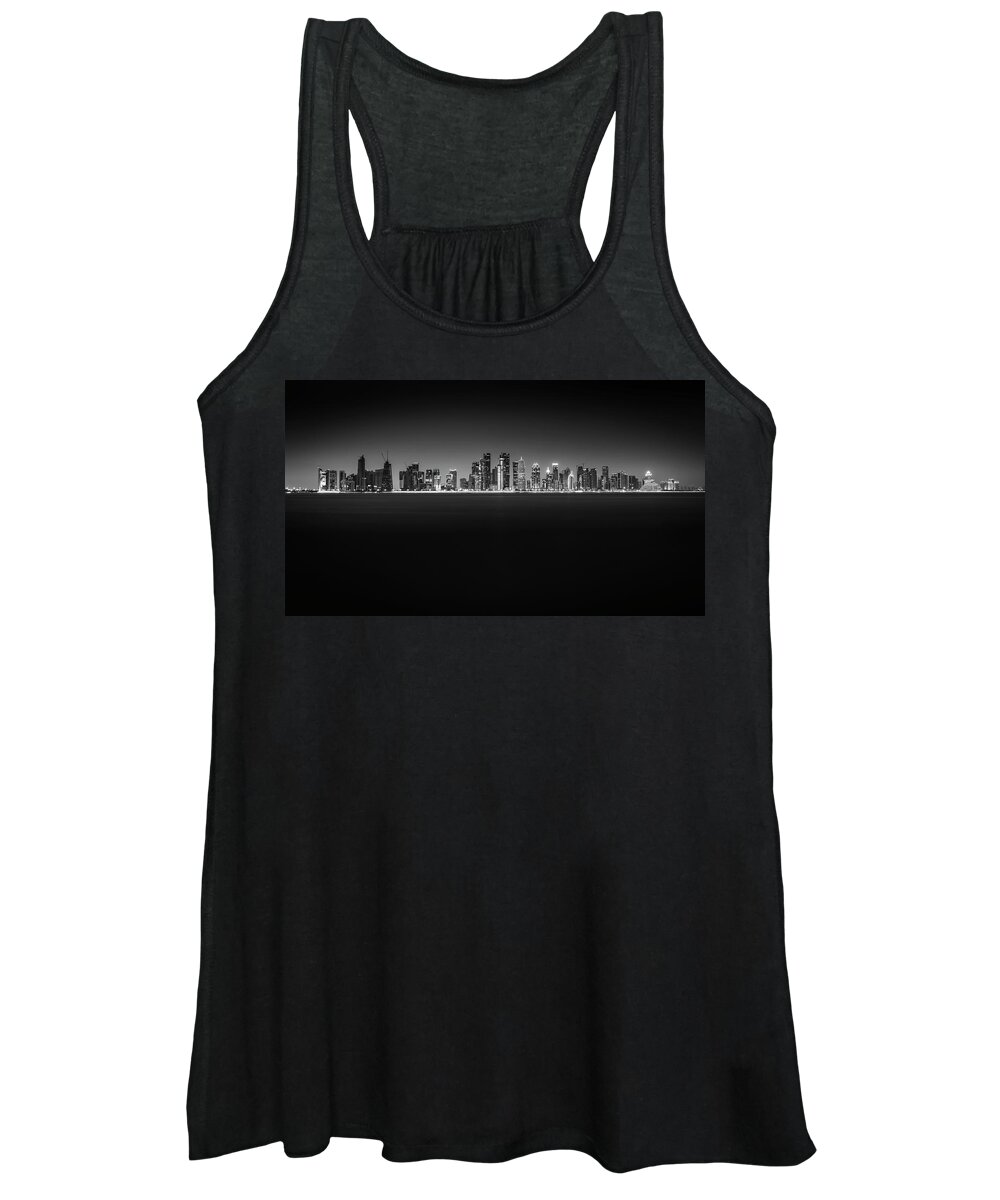 Black And White Women's Tank Top featuring the photograph Doha by Ari Rex