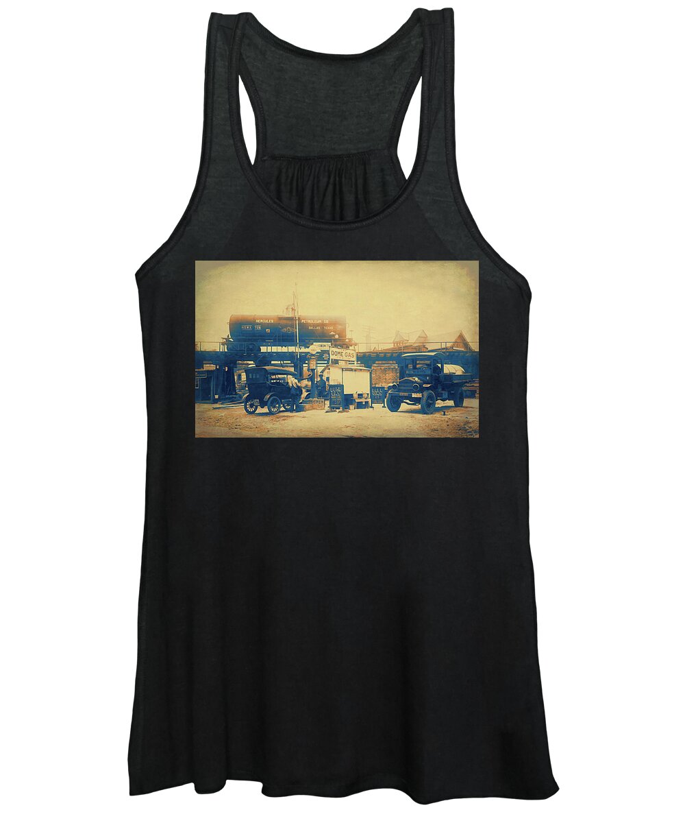Vintage Photo Women's Tank Top featuring the digital art Dome Gas Takoma Park Maryland 1921 by DK Digital