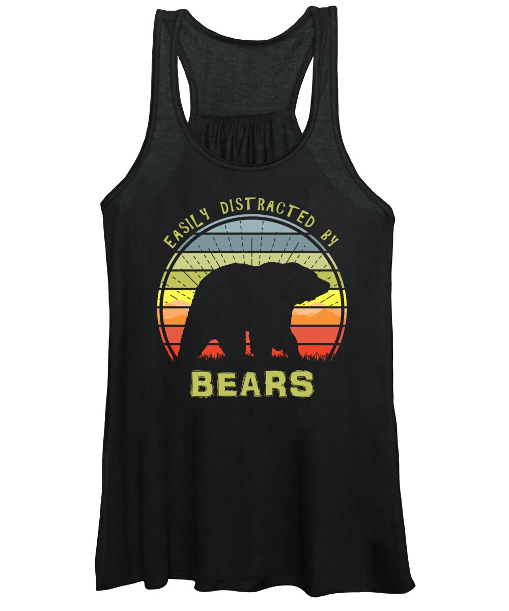 Easily Women's Tank Top featuring the digital art Easily Distracted By Bears Sunset by Megan Miller