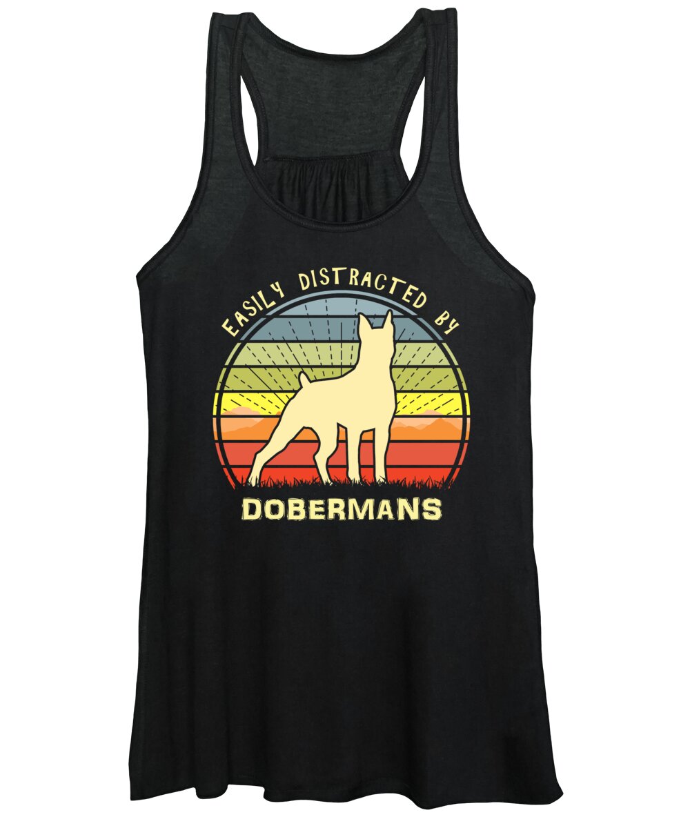 Easily Women's Tank Top featuring the digital art Easily Distracted By Dobermans by Filip Schpindel