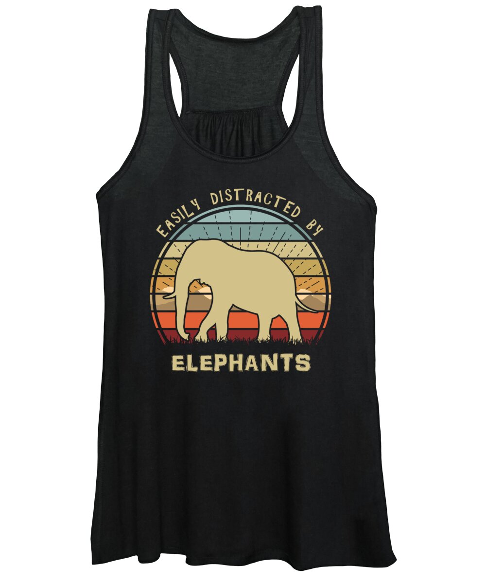 Easily Women's Tank Top featuring the digital art Easily Distracted By Elephants by Megan Miller